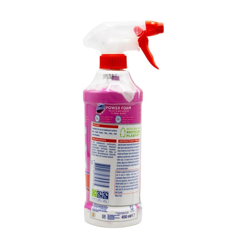 Domestos Toilet And Bathroom Power Foam Floral Burst Cleaning Product 450mL (6 Pack) — image 3