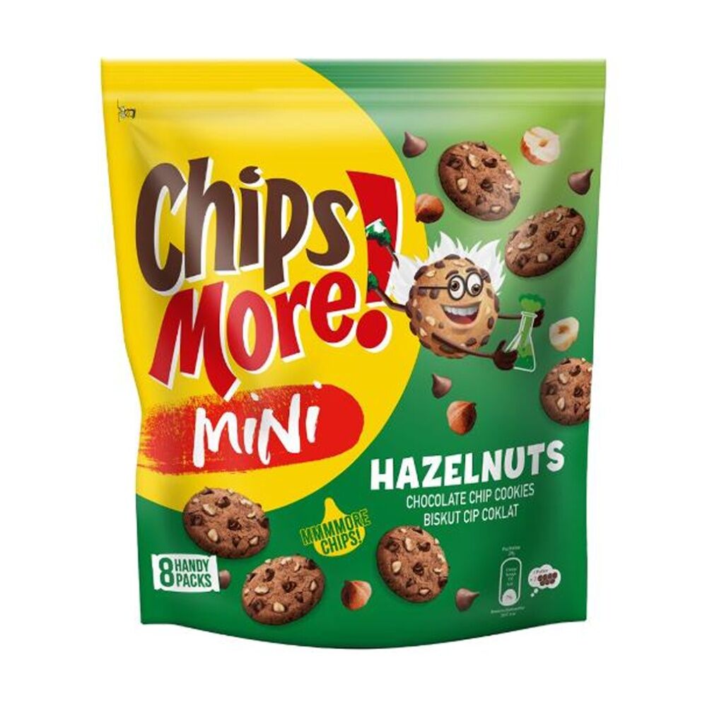 Chipsmore Mini Multipack Hazelnut Chocolate Chip Biscuit Cookies 224g (16 Pack) — image 2