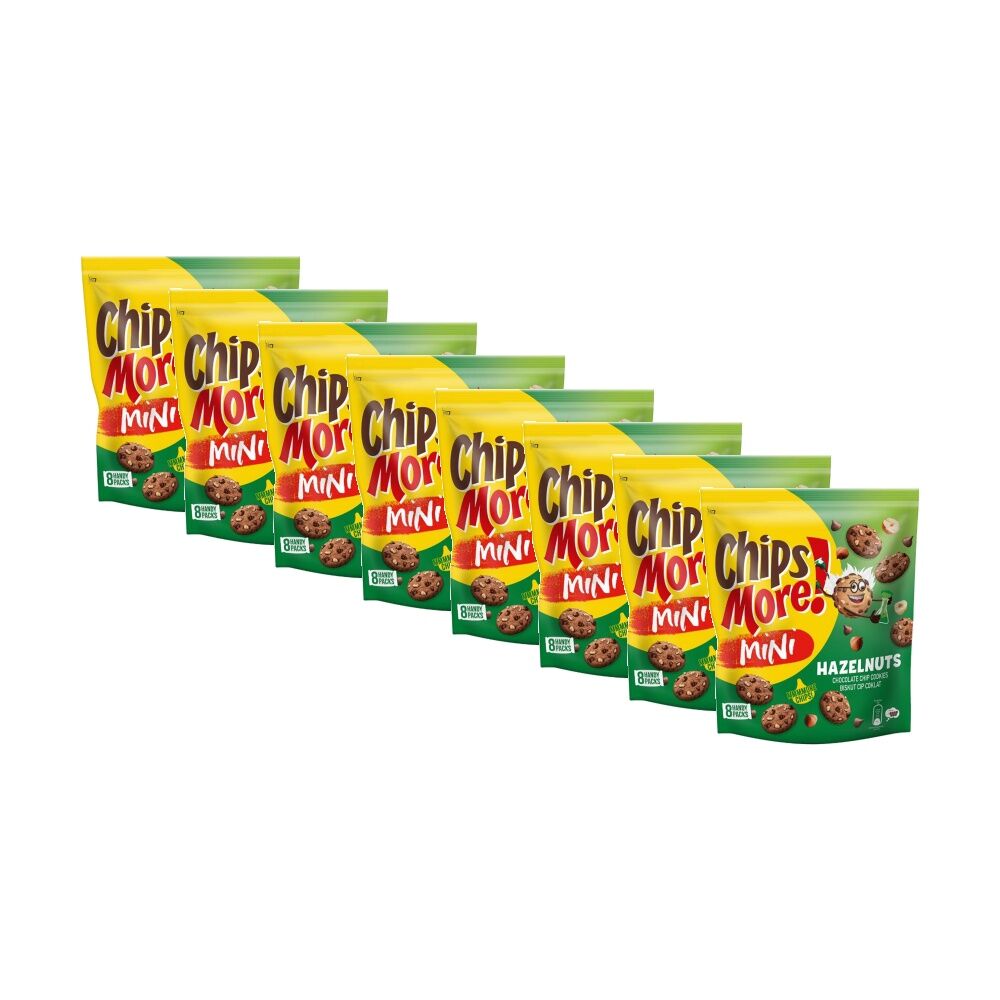 Chipsmore Mini Multipack Hazelnut Chocolate Chip Biscuit Cookies 224g (8 Pack)