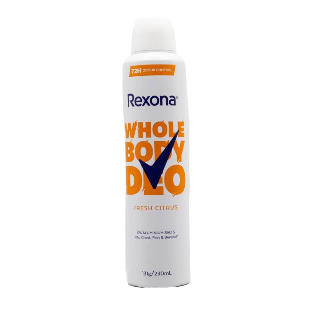 Rexona Whole Body Deo Deodorant Fresh Citrus 72h Odour Control 230ml Rexona