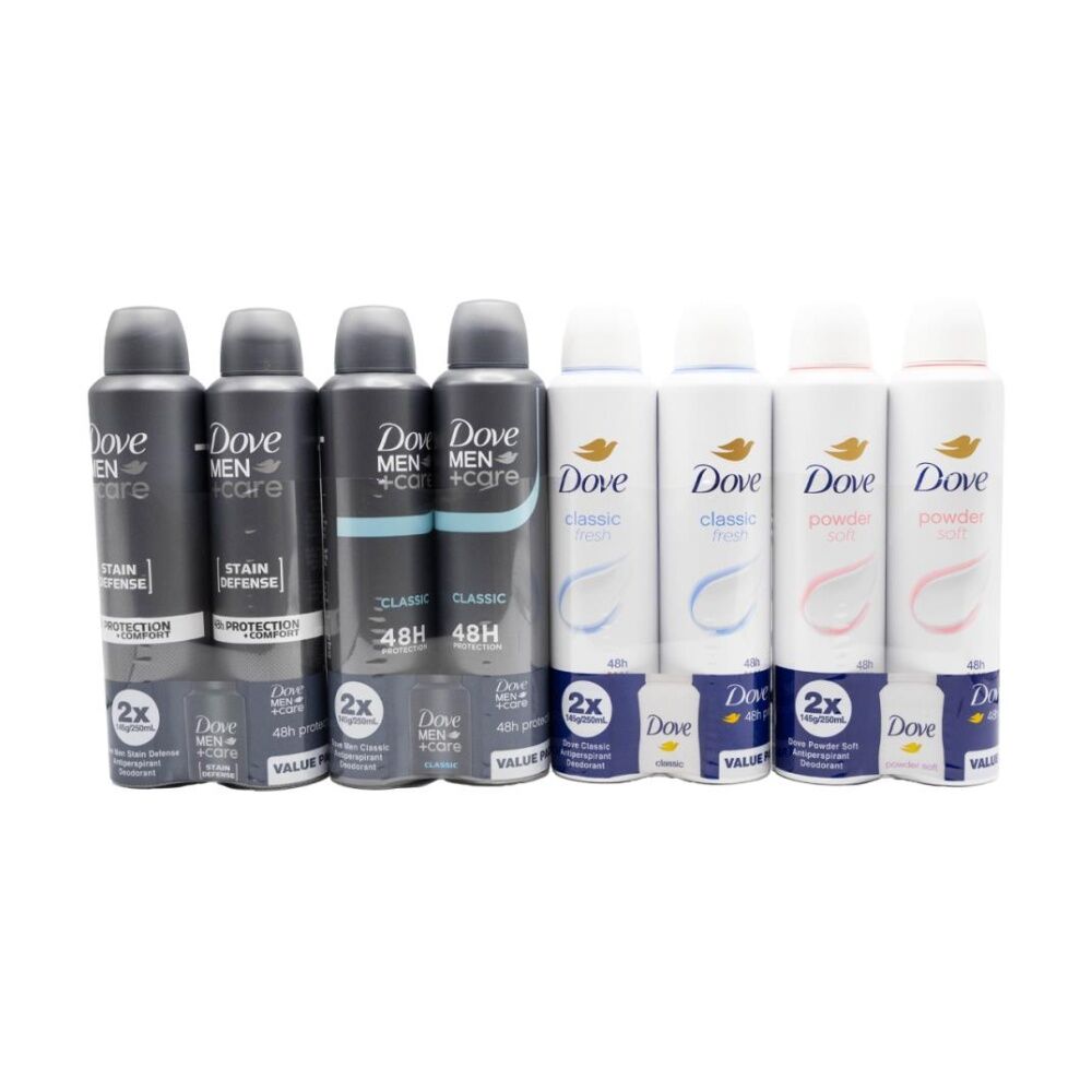 Dove 2pc Dove 48H Antiperspirant Aerosol Deodorant Spray 250ml Men & Women Assrtd (6 Pack) — image 3