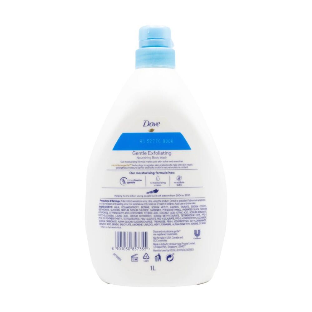 Dove 1L Gentle Exfoliating Nourishing Sensitive Skin Body Wash — image 2