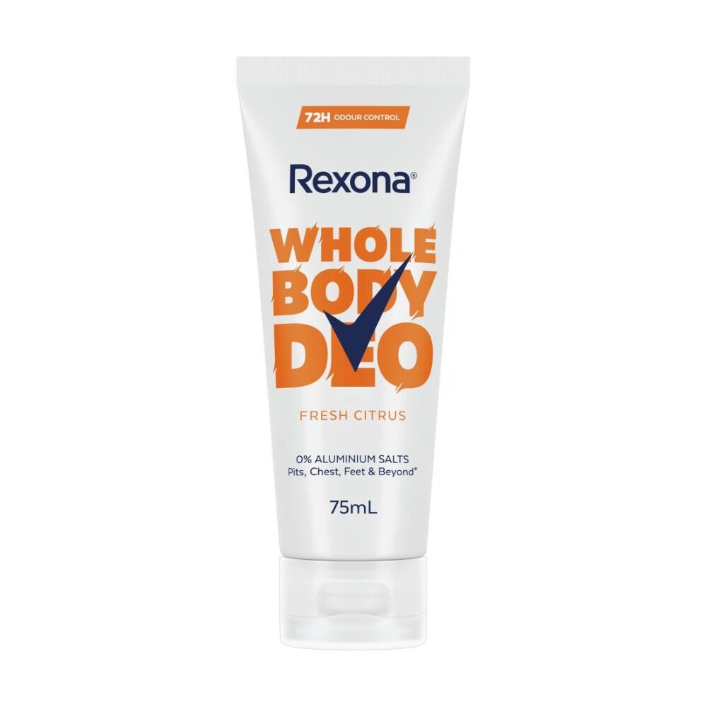 Rexona Whole Body Deo 72H Odour Control Fresh Citrus 75mL Spray Deodorant (6 Pack) — image 2