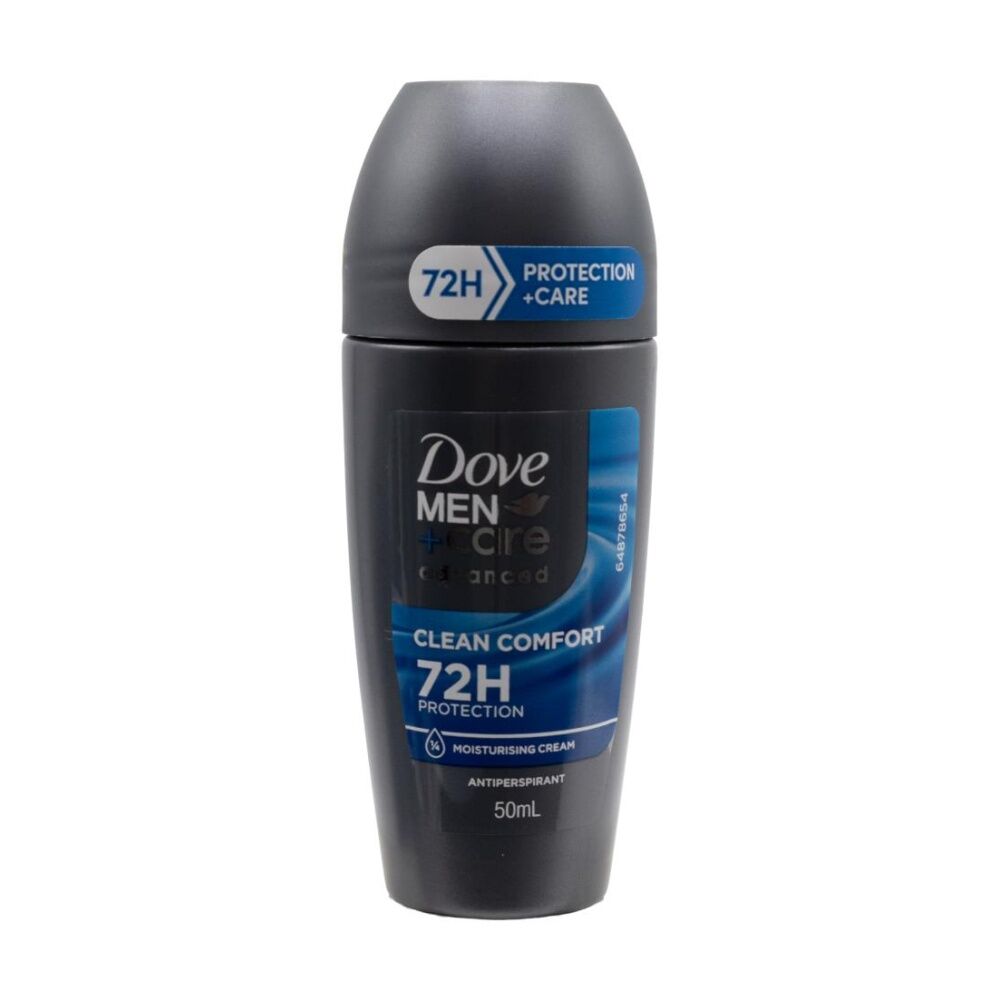 Dove Mens Plus Care Advanced 72H Roll On Antiperspirant 50mL Clean Comfort (6 Pack) — image 2