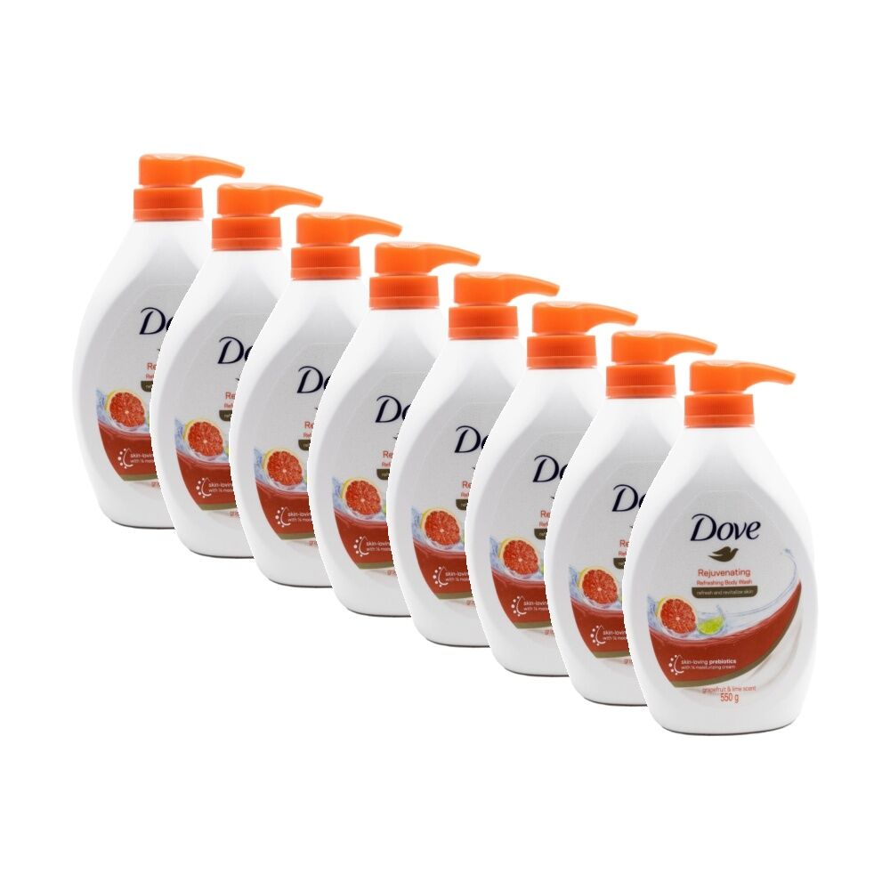 Dove Rejuvenating Shower Body Wash Grapefruit & Lime Scented 545ml (8 Pack)