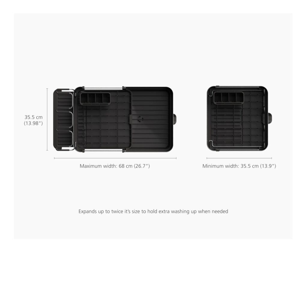 Joseph Joseph Black Extend Steel Plus Kitchen Dish Drying Rack — image 3