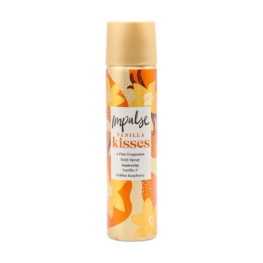 Impulse Body Spray Vanilla Kisses Fine Raspberry Scent Fragrance 75mL (6 Pack) — image 2