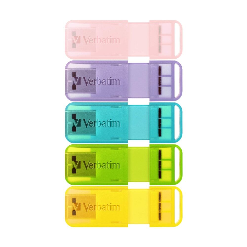 Verbatim Pop-Up USB 2.0 Flash Drives 32GB Multicolour (5 Pieces)