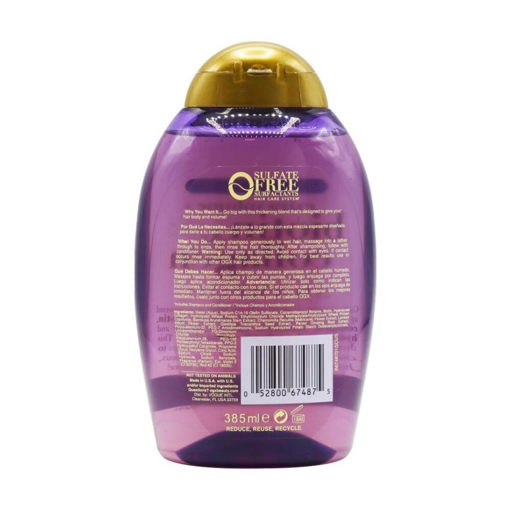 Ogx 385ml Biotin And Collagen Extra Strength Hair Shampoo Bottle — image 2
