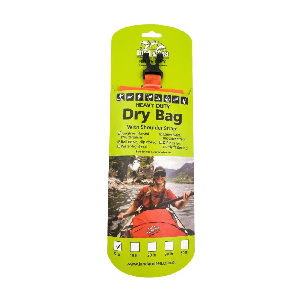 Land & Sea Sports Australia Heavy Duty Dry Bag Roll-Down Clip Seal Red 5L (2 Pack) — image 3