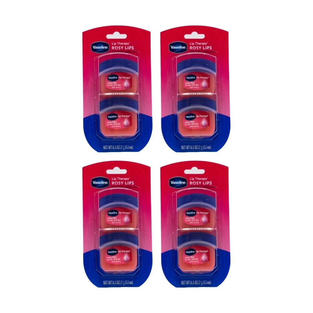 Vaseline 2pc Vaseline Lip Therapy Rosy Lips Soft Pink Moisturising Balm (4 Pack)