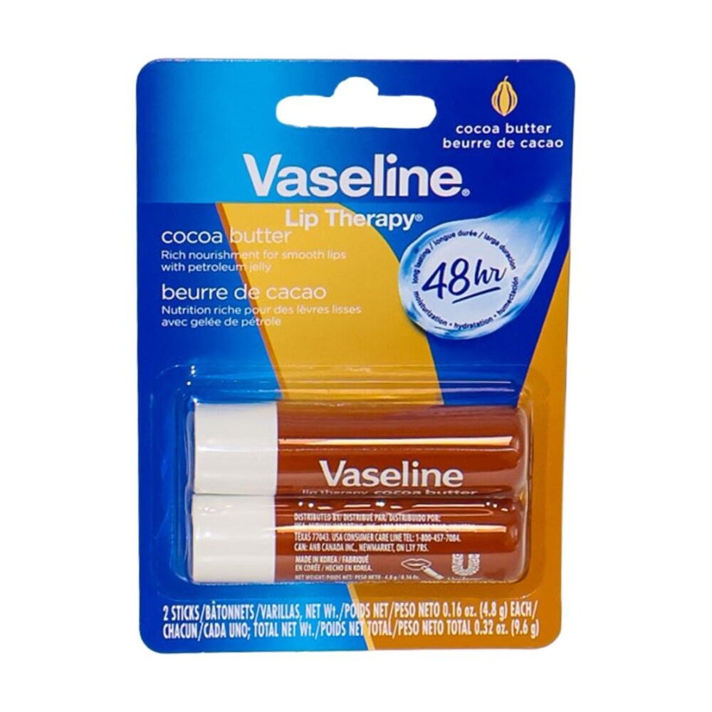 Vaseline 2pc Vaseline Lip Therapy Cocoa Butter 48H Hydration Pack Nourishment 4.8g (2 Pack) — image 2