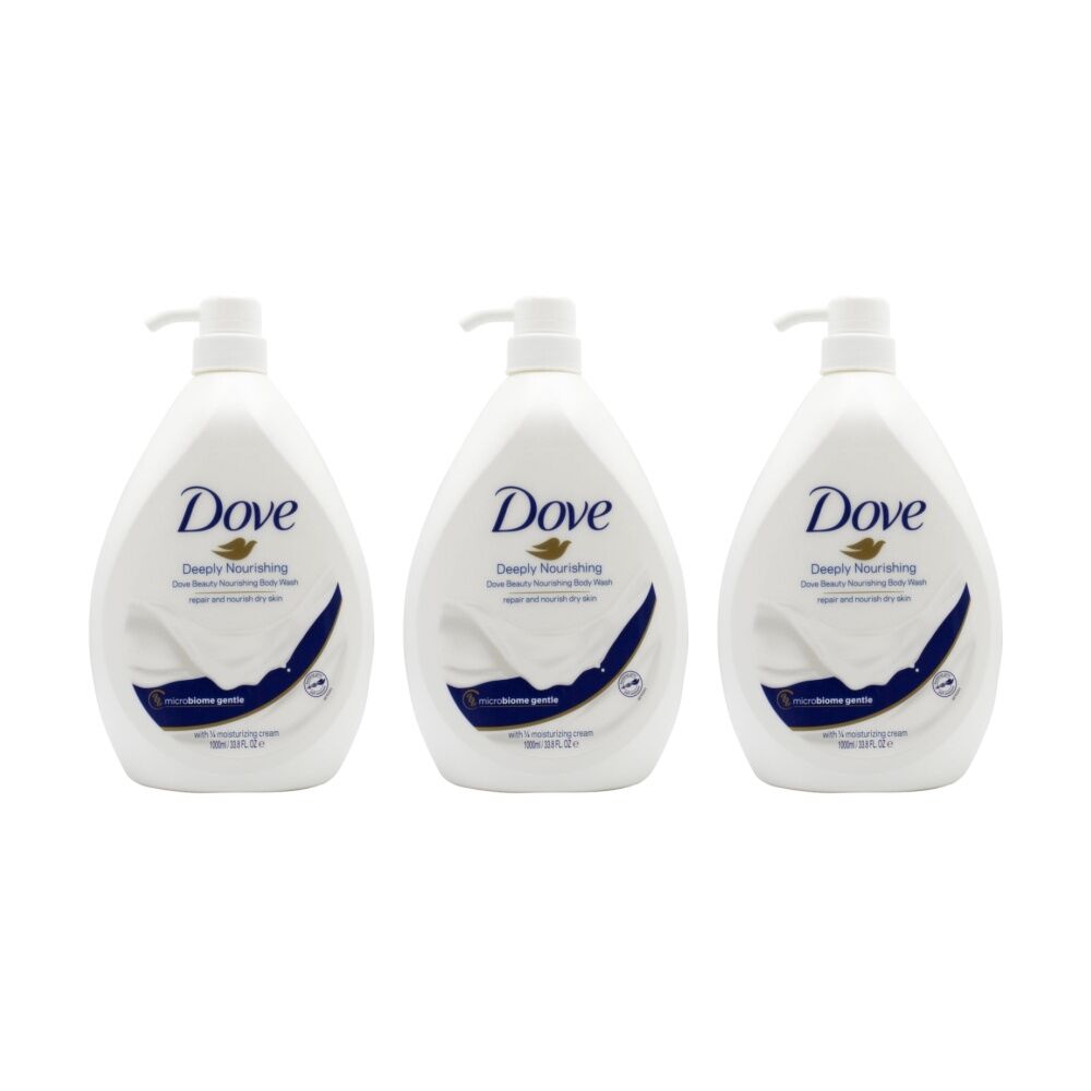 Dove Deeply Nourishing Moisturising Formula Body Wash 1000ml (3 Pack)
