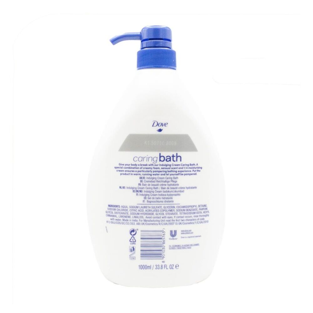 Dove Caring Bath Indulging Moisturising Cream Body Wash 1000ml (6 Pack) — image 3