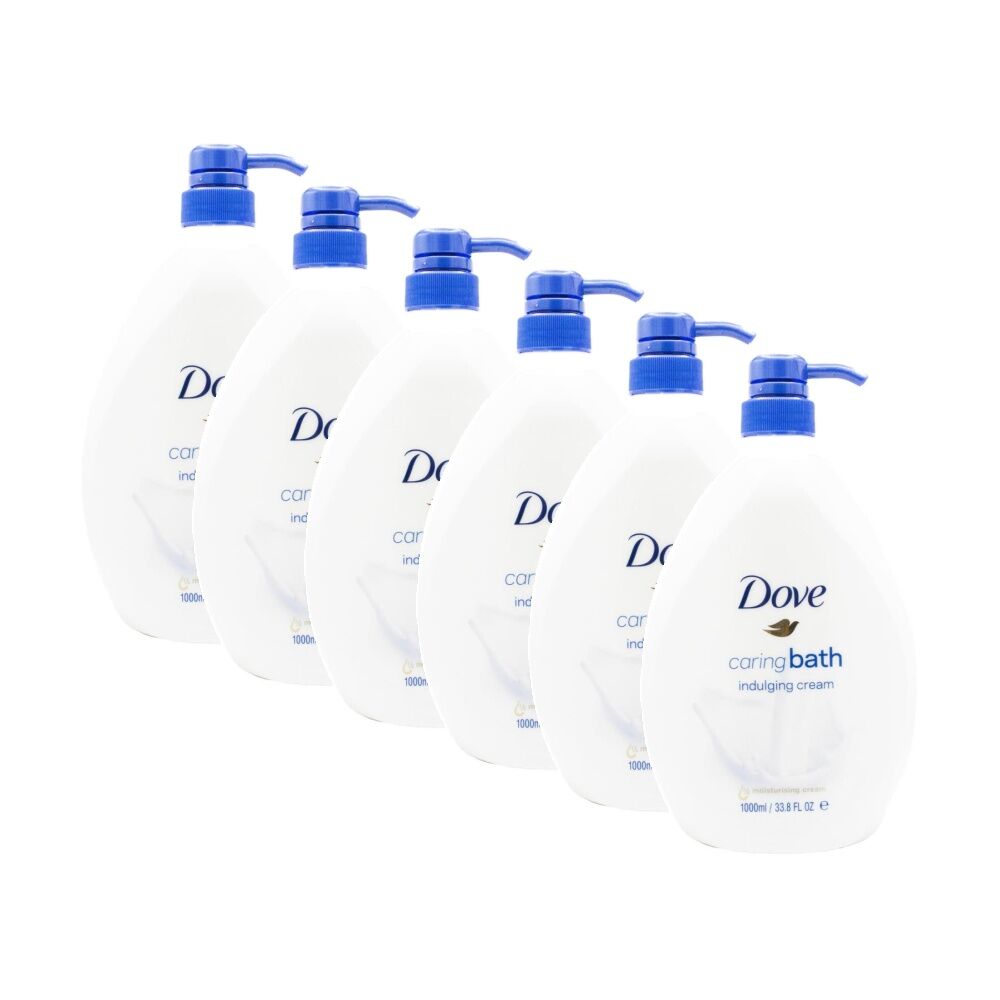 Dove Caring Bath Indulging Moisturising Cream Body Wash 1000ml (6 Pack)