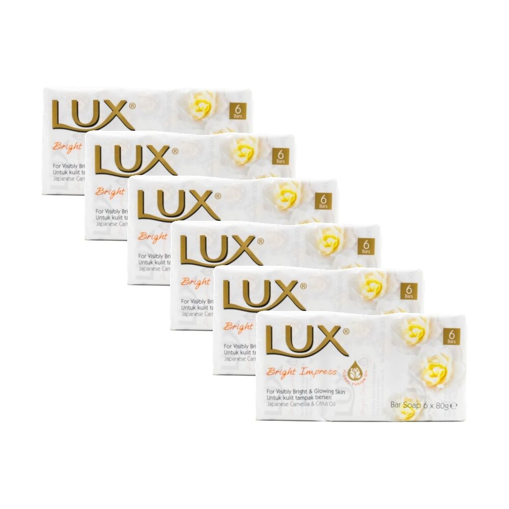 Lux 6pc LUX Bar Soap Bright Impress Pack Skin Care Use Floral Fusion Oil 80g (6 Pack)