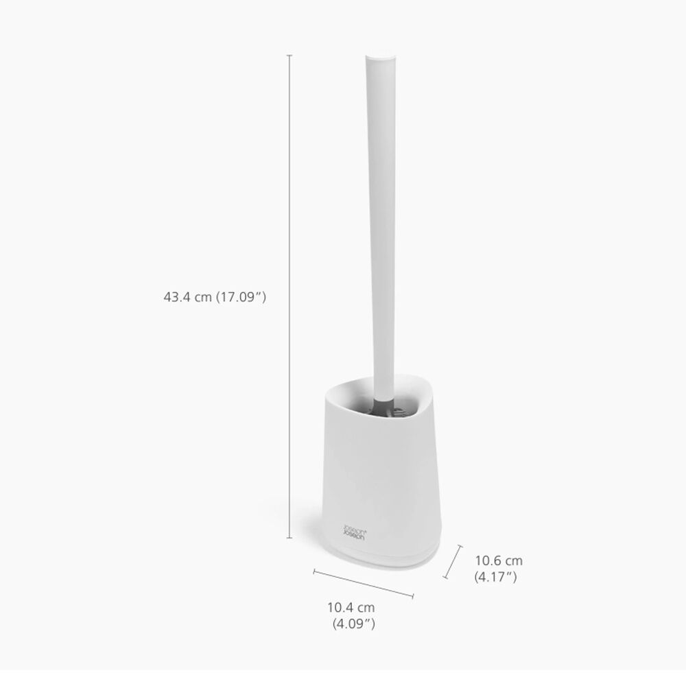 Joseph Joseph Flex 360 Lite Bathroom Toilet Cleaning Brush w/ Holder White (2 Pack) — image 3
