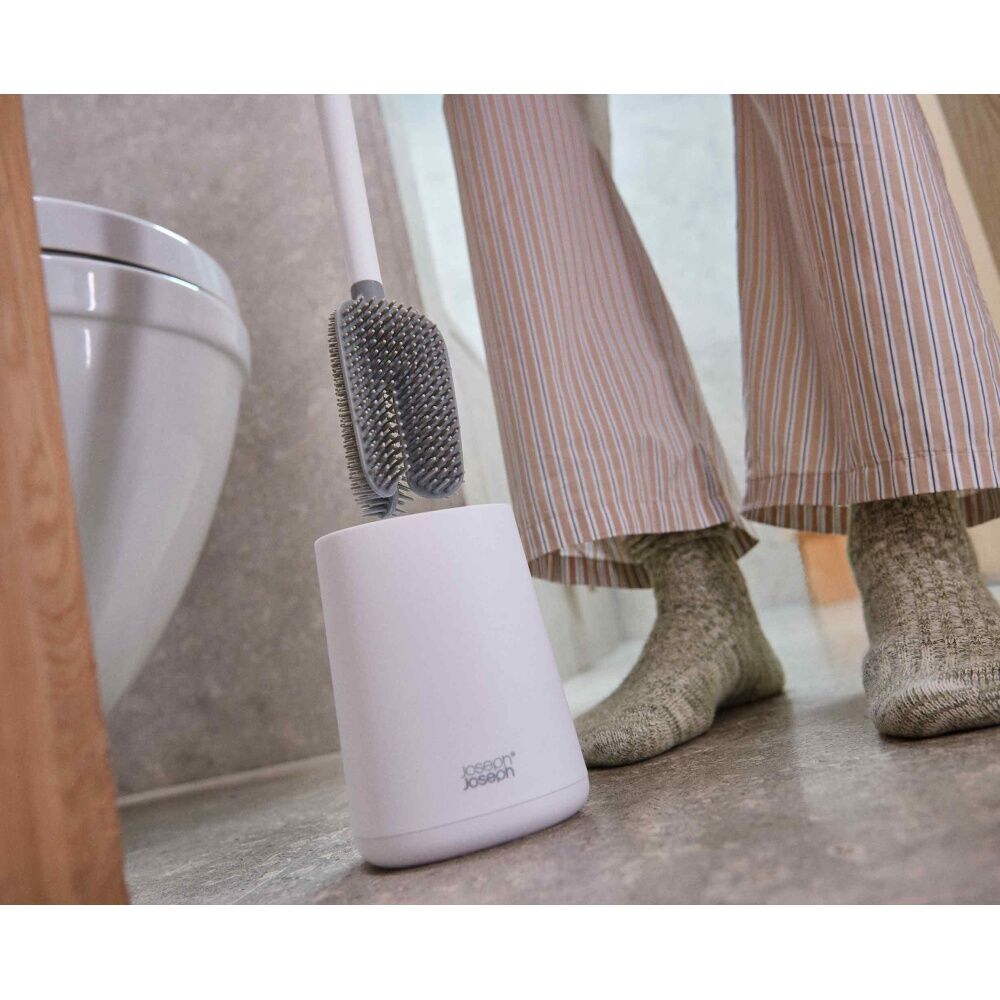Joseph Joseph Flex 360 Lite Bathroom Toilet Cleaning Brush w/ Holder White (2 Pack) — image 7
