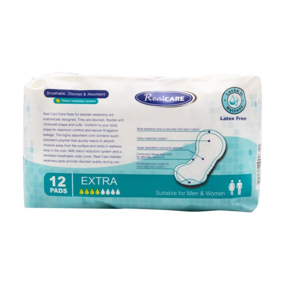 Real Care Bladder Weakness Pads Extra Absorbency 12 Pack Suitable Men Women (6 Pack) — image 3