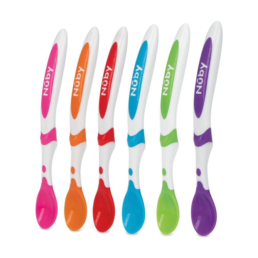 Nuby 6pc Nuby Baby/Infant Weaning Spoons Soft Tip Gentle On Gums Multicolour (6 Pack) — image 2
