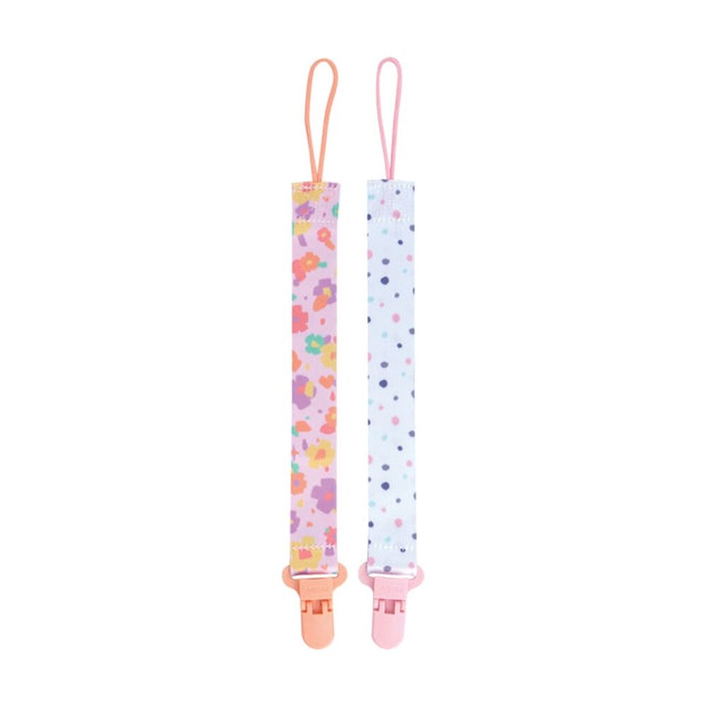 Nuby Printed Fabric Pacifinder Baby Pacifier Clips Multicolour 0m+ (2 Pieces) — image 2