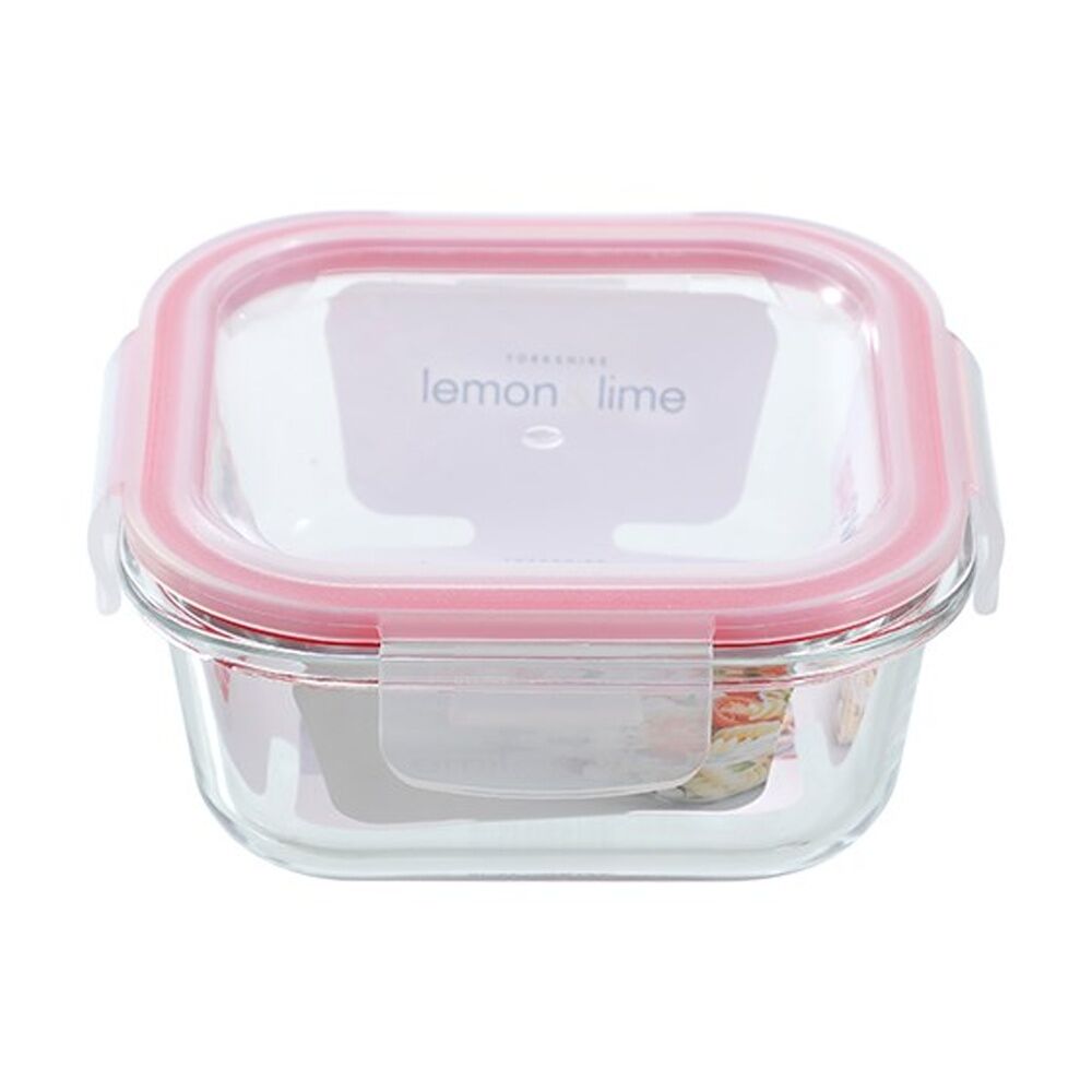 Lemon and Lime 500ml Yorkshire Glass Square Clip Seal Food Storage Container — image 3