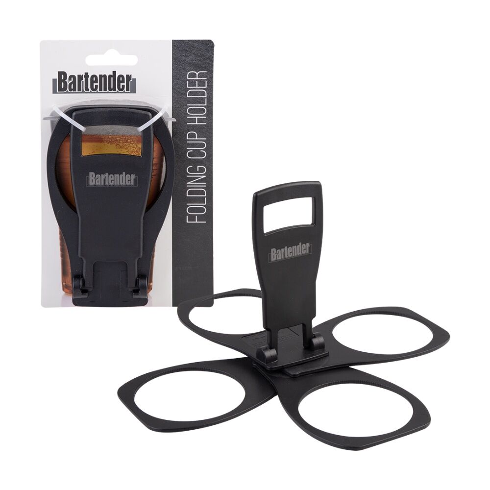 Bartender Portable Folding Cup Holder For Up To Four Cups Black (4 Pack) — image 4