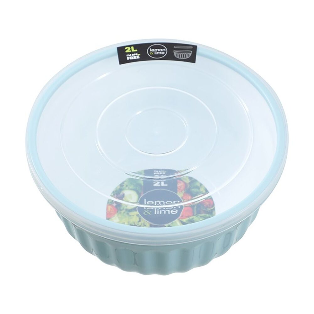 Lemon and Lime 2L Salad Bowl Lidded Plastic Food Storage Container Assorted — image 4