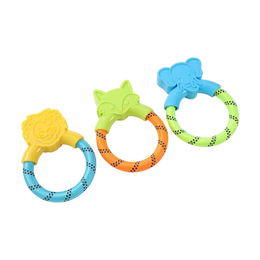 Paws and Claws TPR Animal Ring Tugger Dog Chew/Tug Toy 16x12cm Assorted (12 Pack) — image 4