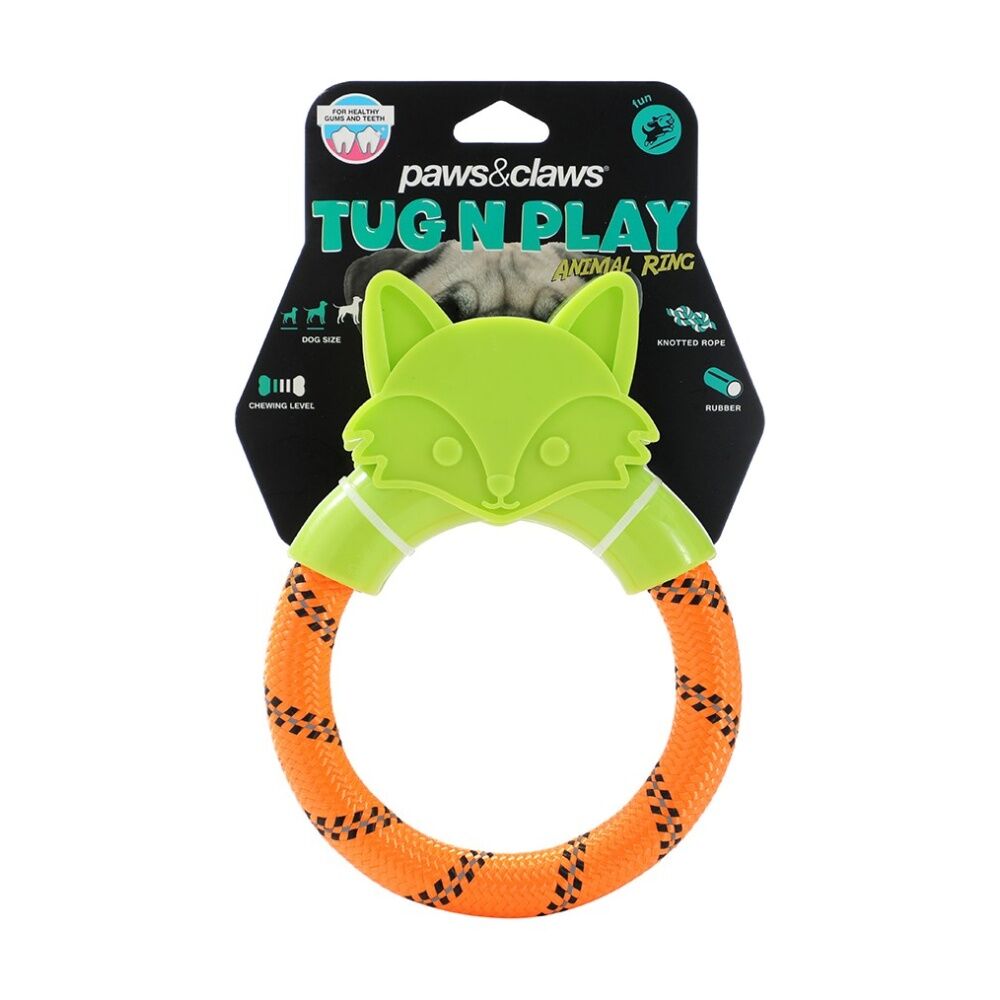 Paws and Claws TPR Animal Ring Tugger Dog Chew/Tug Toy 16x12cm Assorted (12 Pack) — image 8