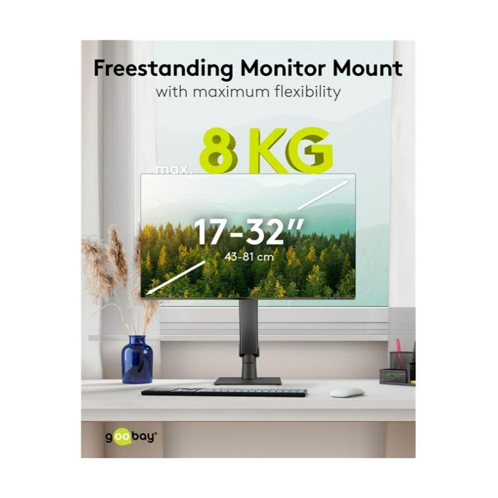 Goobay Monitor Mount Deskstand Single 17-32 Full Motion Adjustment Black — image 2