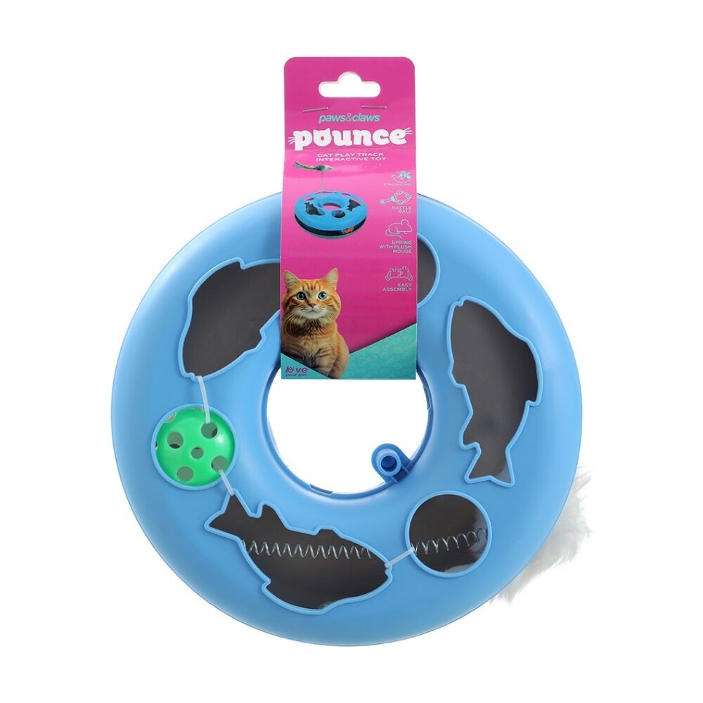 Paws and Claws Assorted Cat Play Track Interactive Pounce/Batting Toy 23.5x8cm