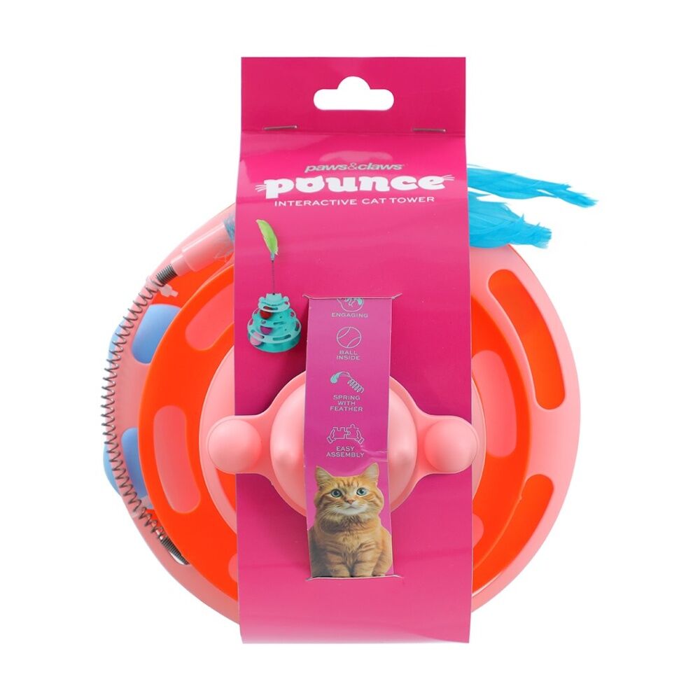 Paws and Claws Cat Tower Interactive Batting Play Toy 18x30cm Assorted (6 Pack) — image 2