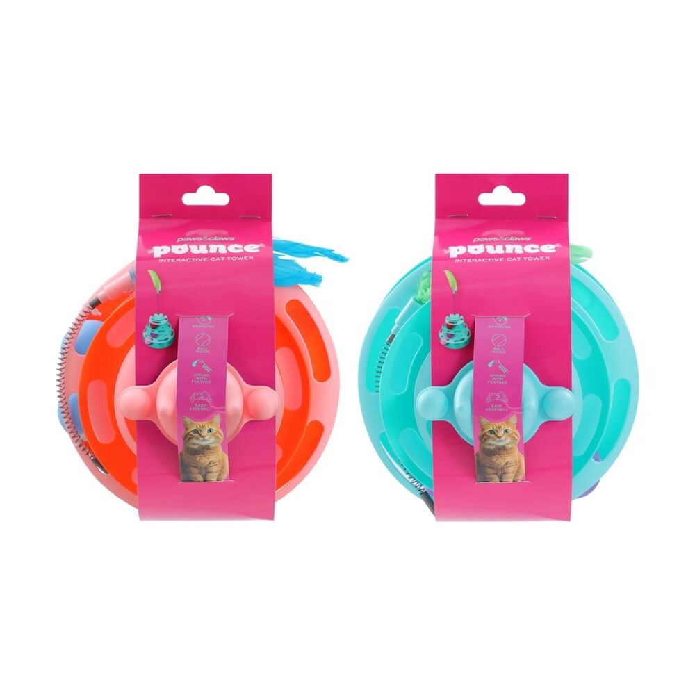 Paws and Claws Cat Tower Interactive Batting Play Toy 18x30cm Assorted (6 Pack) — image 3