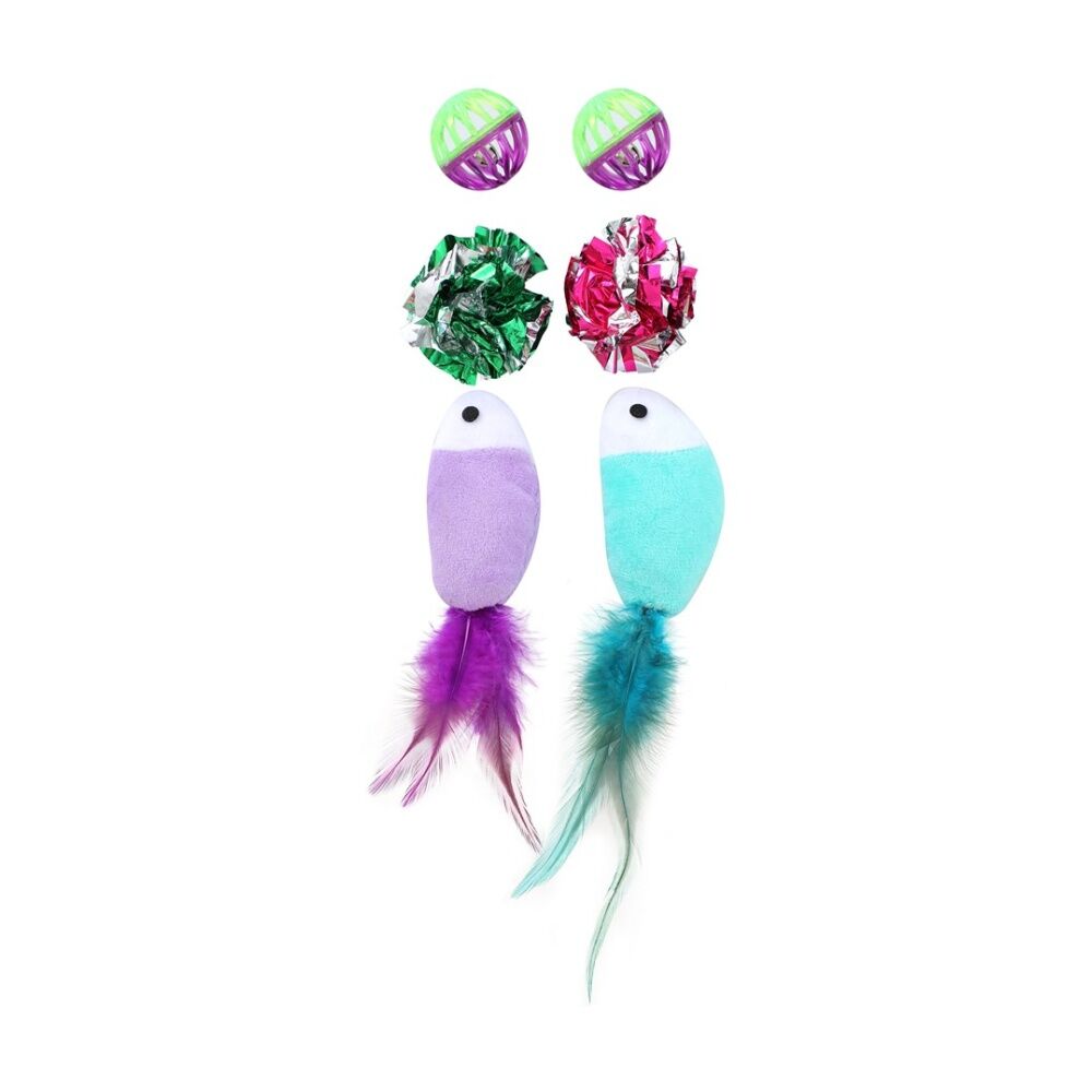 Paws and Claws Pounce Pet Cat Toy Activity Pack Engaging Assortment (6 Pieces) — image 2