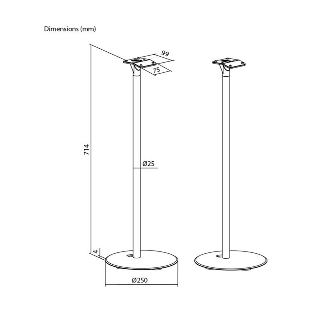 Goobay Speaker Stand Sonos Era 300 Floor Mounting Base - Black (2 Pieces) — image 2