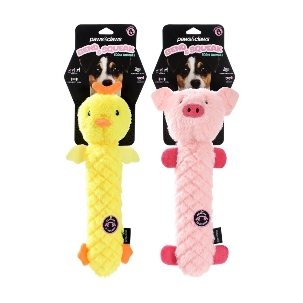 Paws and Claws Pet Dog Toy Bend And Squeak Accordion Plush Assorted 40cm - Built In Squeaker - Suitable For Small To Medium Sized Dogs 40cm — image 2