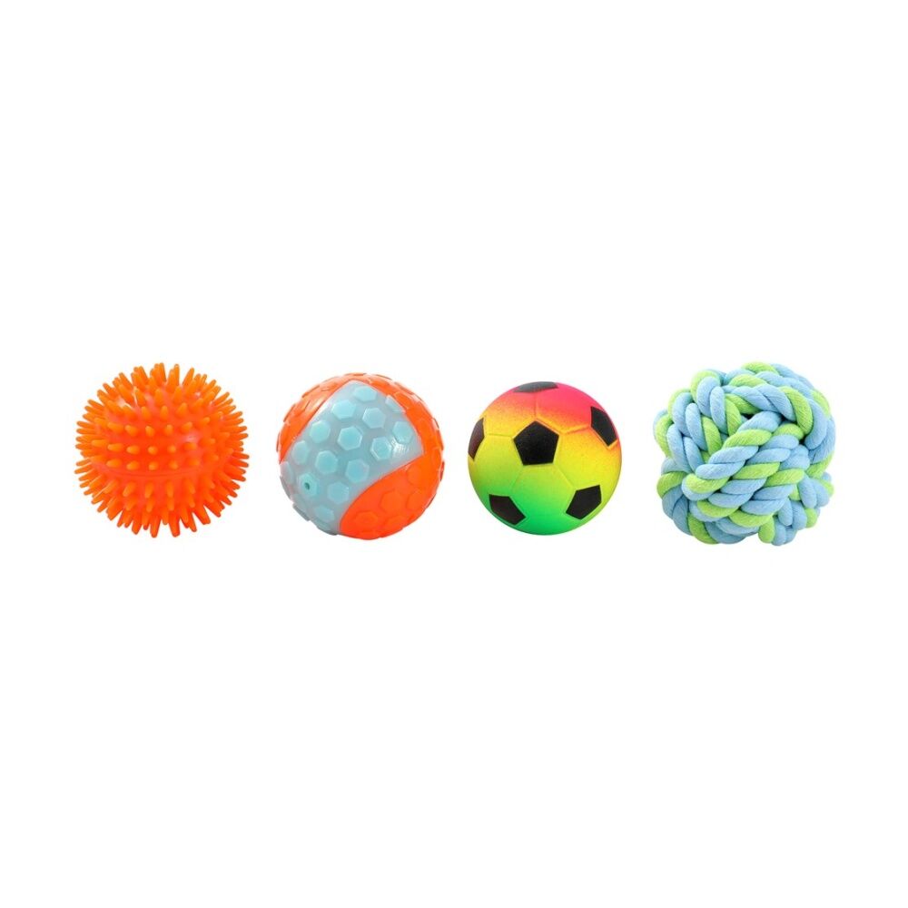 Paws and Claws Pet Dog Multi Ball Fetch/Catch Play Toy Set 6.5-7cm (4 Pieces) — image 2