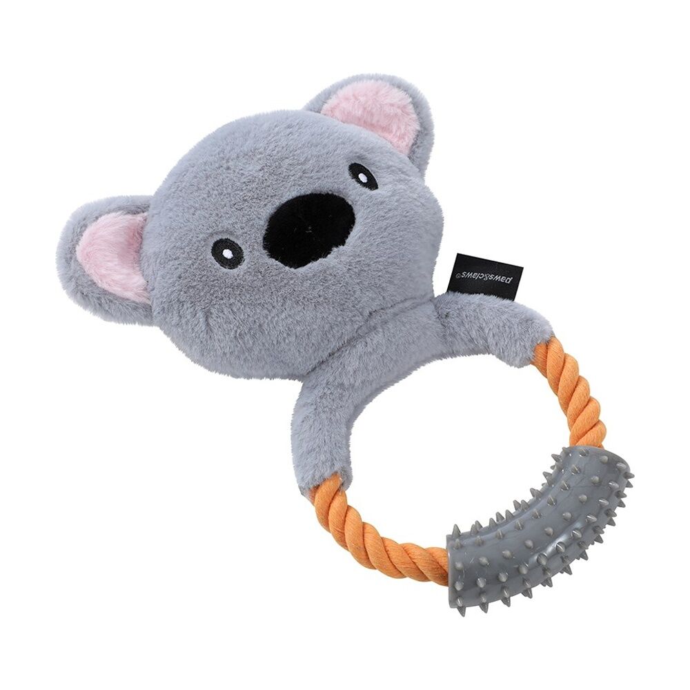 Paws and Claws Plush Koala Rope Ring Tugger Pet Dog Toy Squeak 20x12x1.5cm (6 Pack) — image 6