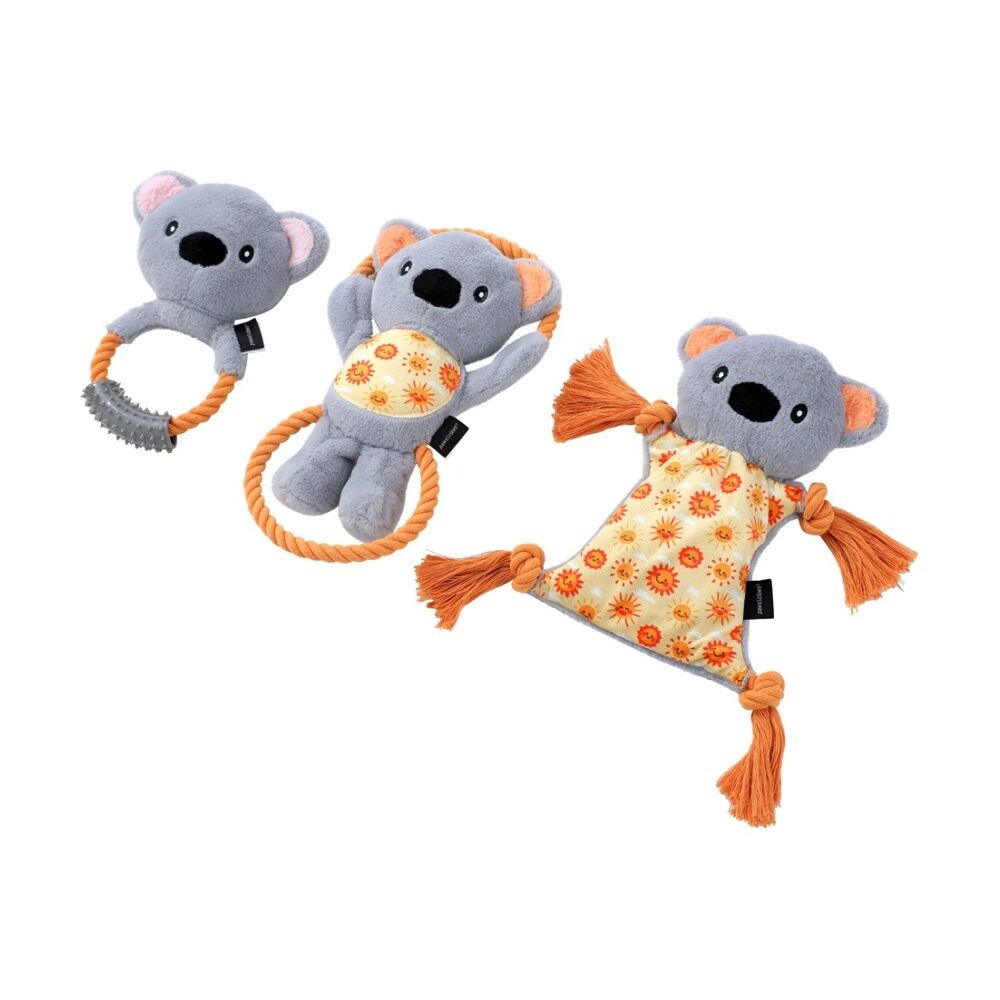 Paws and Claws Plush Koala Rope Ring Tugger Pet Dog Toy Squeak 20x12x1.5cm (6 Pack) — image 7