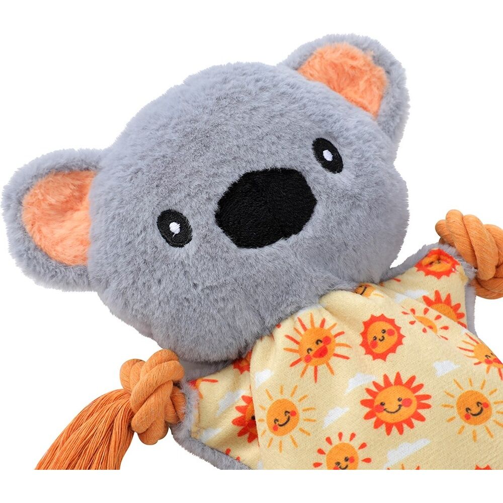 Paws and Claws Plush Koala Tugger Pet Dog Toy Rope Squeak 27x27x1.5cm — image 4