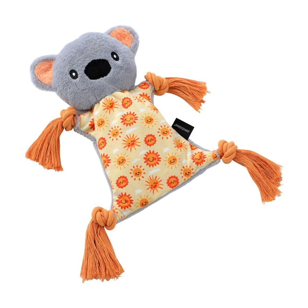 Paws and Claws Plush Koala Tugger Pet Dog Toy Rope Squeak 27x27x1.5cm — image 3