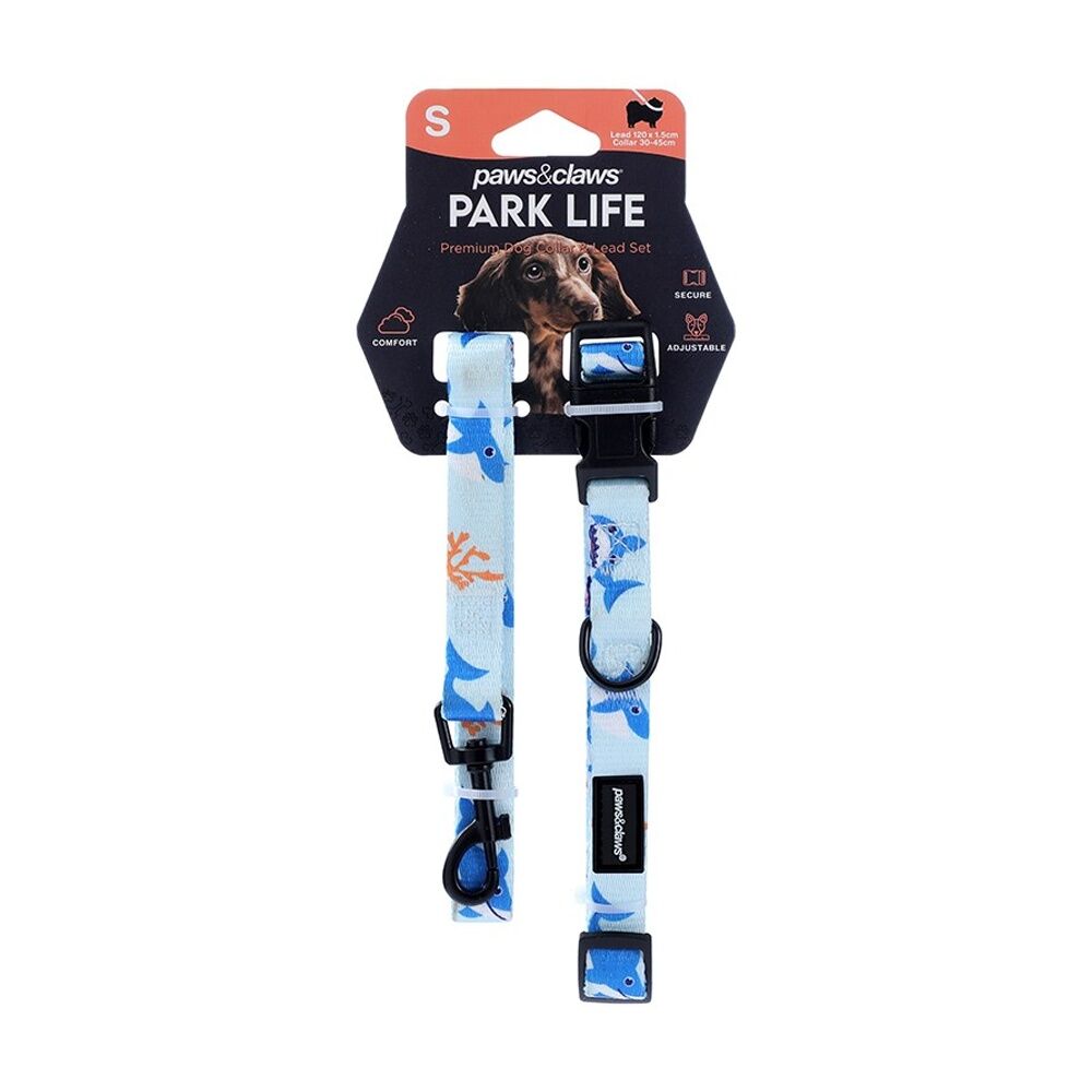 Paws and Claws Park Life Pet/Dog Collar & 120cm Lead Set Small Assorted