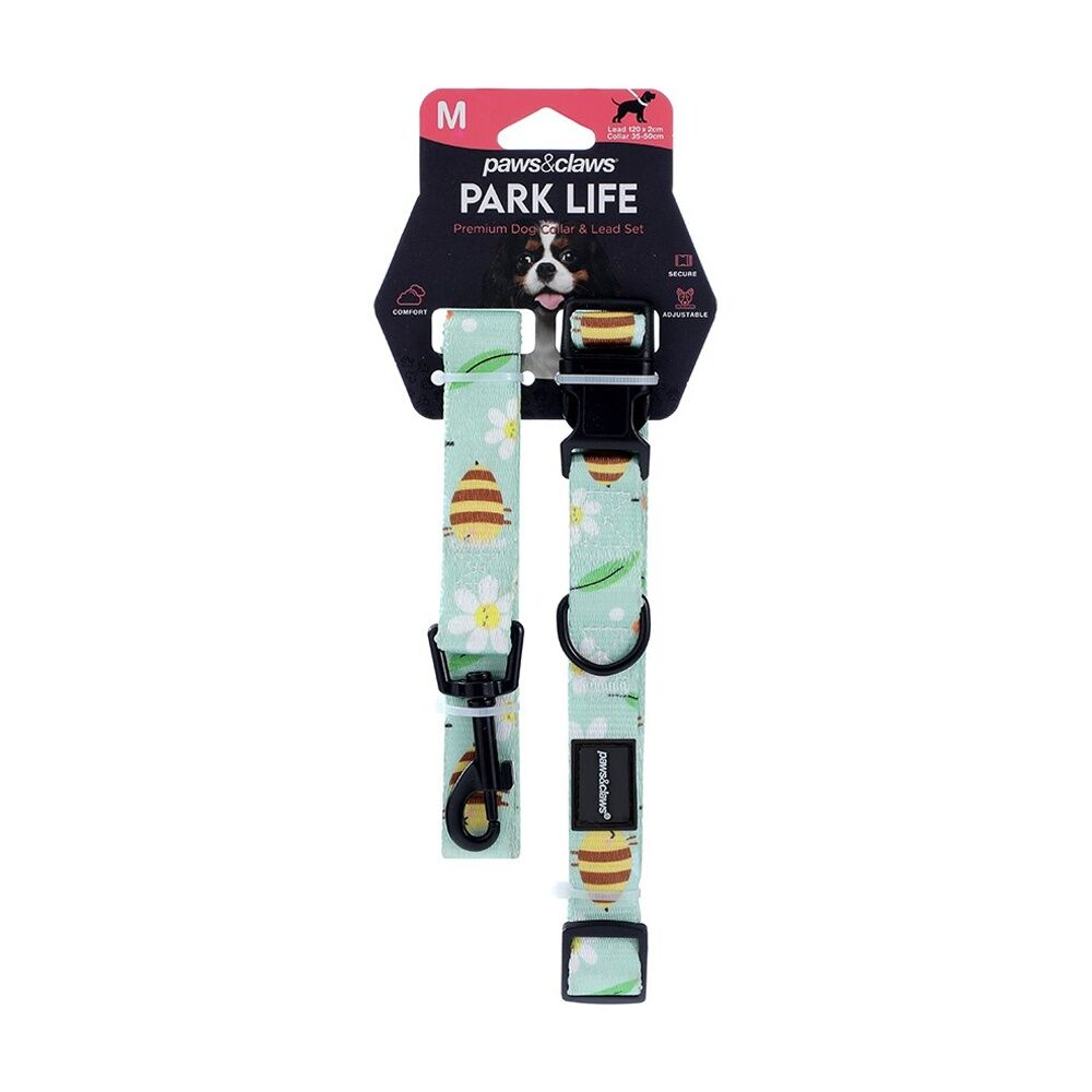 Paws and Claws Pet Dog Collar Lead Set Medium 120x2cm 35-50cm (6 Pack) — image 2