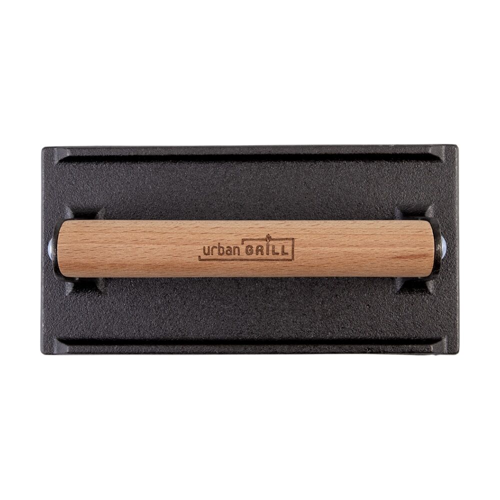 Urban Grill Cast Iron Rectangle BBQ Press w/ Ridged Base 20.5x10.5cm — image 6