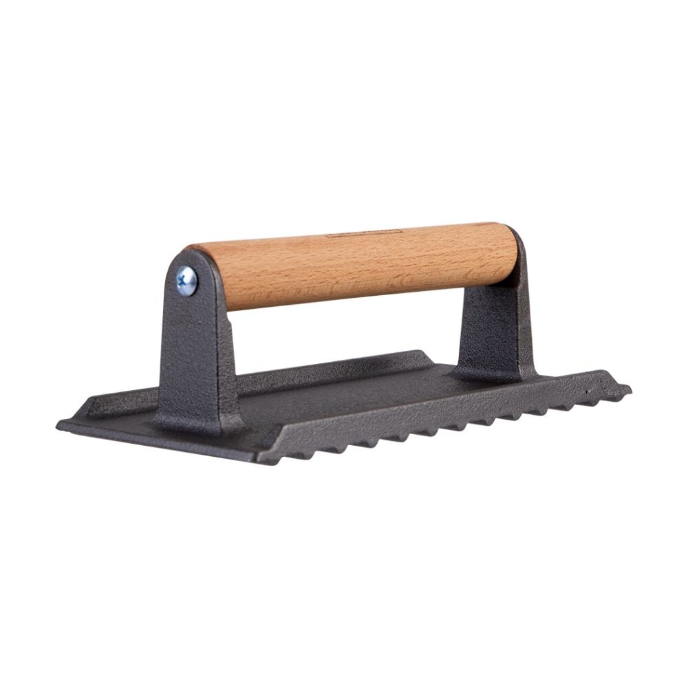 Urban Grill Cast Iron Rectangle BBQ Press w/ Ridged Base 20.5x10.5cm — image 4