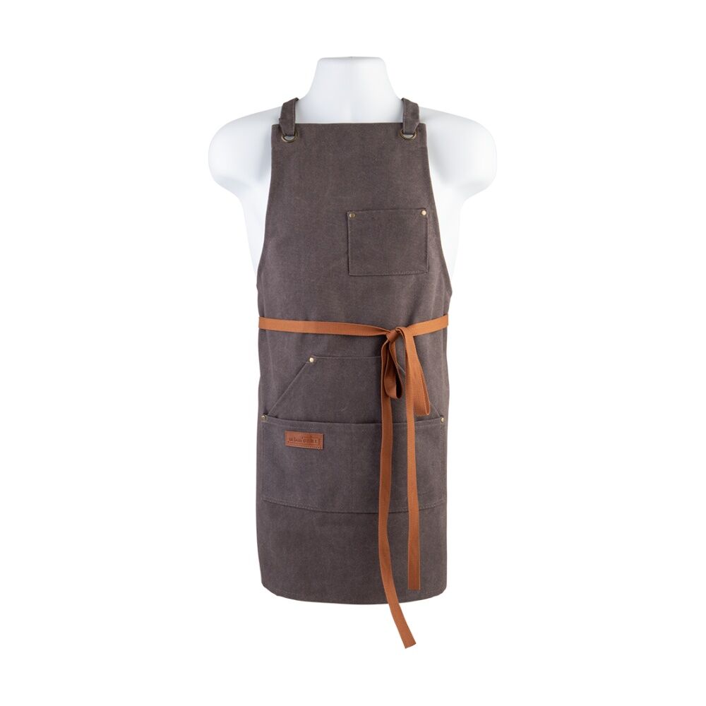 Urban Grill Heavy Duty BBQ Apron Charcoal - Reinforced Stitching Cross-Back Straps Front And Chest Pockets - Durable Fabric For Grillmasters - — image 2