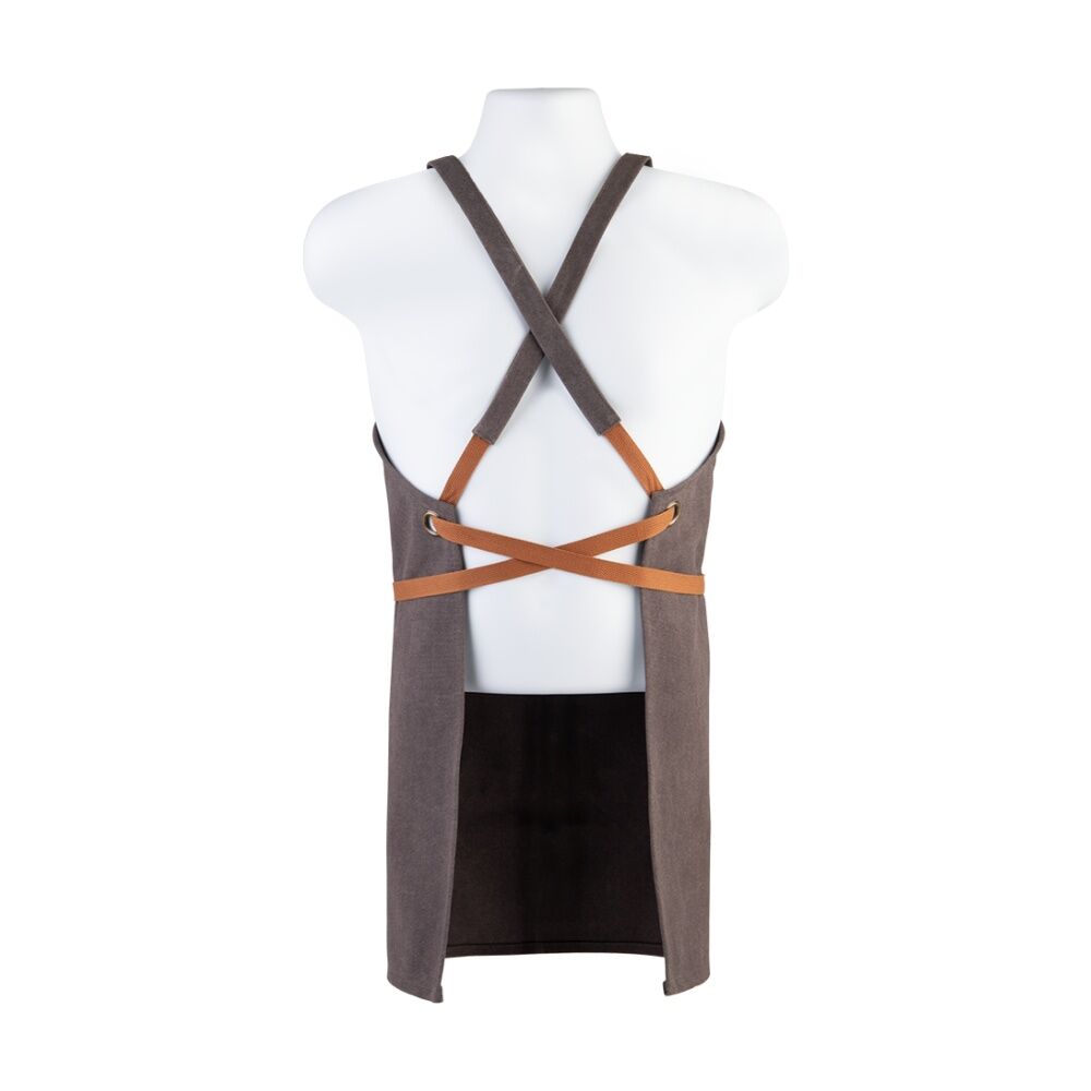 Urban Grill Heavy Duty BBQ Apron Charcoal - Reinforced Stitching Cross-Back Straps Front And Chest Pockets - Durable Fabric For Grillmasters - — image 3