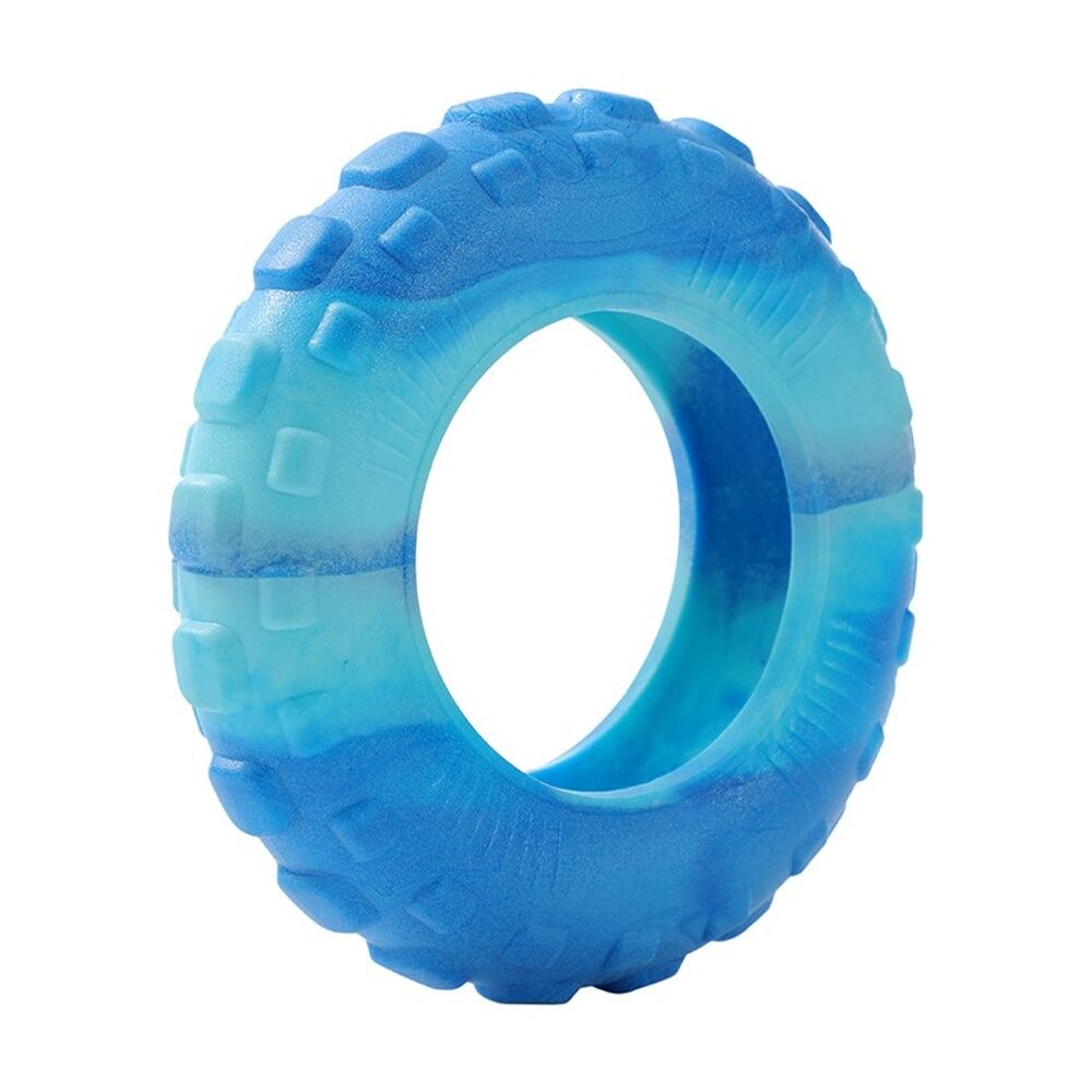 Paws and Claws Blue All Terrain Rubber Tyre Medium Two-Tone Pet Dog Chew/Tug Toy — image 4