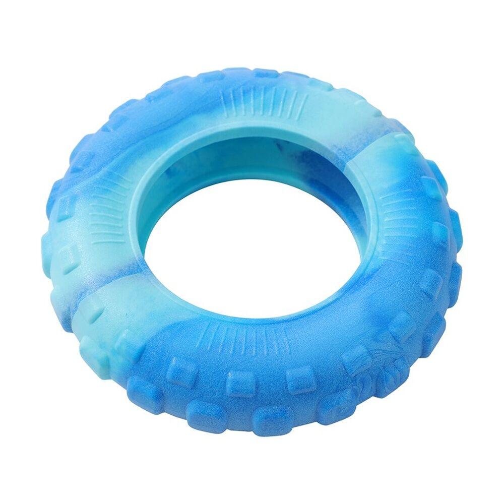 Paws and Claws Blue All Terrain Rubber Tyre Medium Two-Tone Pet Dog Chew/Tug Toy — image 3